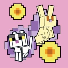 Картина по номерам SANTI Майнкрафт. Кролик и котик, 25*25см Santi 955470