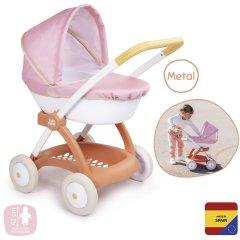 Коляска для куклы Baby Nurse Терракотовая пудра, люлька с корзиной, 18 мес.+ 7600254124