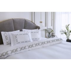 Комплект постельного белья MONICA WHITE-GRAY, евроразмер PEPPERHOME MONICA 0109, евророзмір