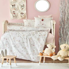 Комплект дитячої постільної білизни Karaca Home Doe Pink Рожевий 200.16.01.0103, дитячий