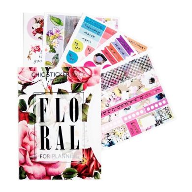 Набор фольгированных наклеек в папке Olena Redko Floral 230 наклеек A002393