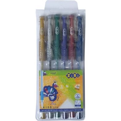 Набір гелевих ручок 6 шт ZiBi Metallic 6 кольорів ZB.2203-99