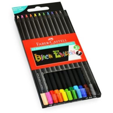Олівці кольорові Faber-Castell Black Edition в картонній коробці 12 шт 31214