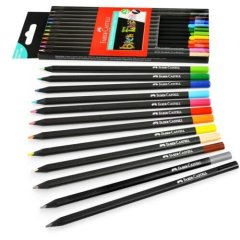 Карандаши цветные Faber-Castell Black Edition в картонной коробке 12 шт 31214