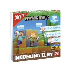 Пластилін Yes, 12 кольорів, 240г Minecraft 540668