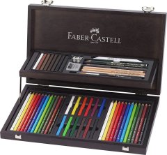 Подарунковий набір олівців Faber-Castell ART & GRAFIC в дерев'яному пеналі 54 кольори 8543