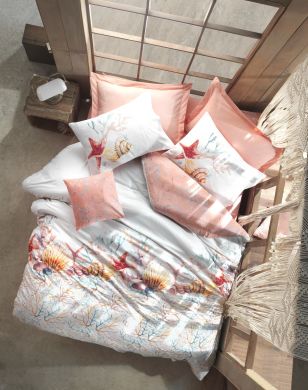 Комплект постельного белья ранфорс Cotton box полуторный Персиковый Lara 1764517