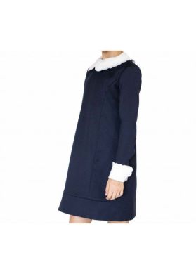 Платье детское с двумя комплектами воротников и манжетов «Ингрит» синее 116 Ш-552006С