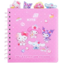 Блокнот с разделителями на спирали пл. обкл., 80 л., кл., Hello Kitty Kite HK26-278