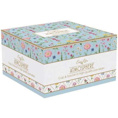 Чашка для сніданку з тарілкою, 400 мл, з порцеляни MEADOW FLOWERS POZZI MILANO M006R1454MFLO