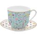 Чашка для сніданку з тарілкою, 400 мл, з порцеляни MEADOW FLOWERS POZZI MILANO M006R1454MFLO