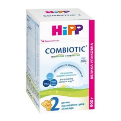 Дитяча суха молочна суміш HiPP Combiotic 2 для подальшого годування 900 г 2441 9062300138778