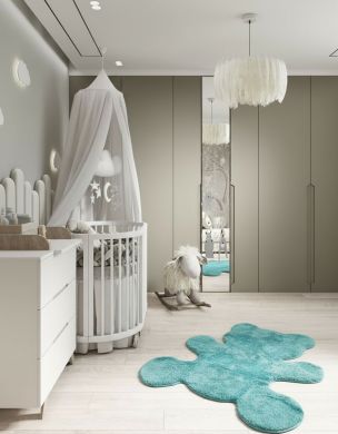 Фигурный детский коврик Nattiot Little Teddy Blue Плюшевый мишка 80х100 см 1040213364
