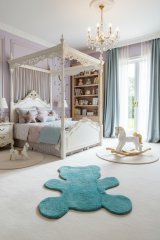 Фигурный детский коврик Nattiot Little Teddy Blue Плюшевый мишка 80х100 см 1040213364