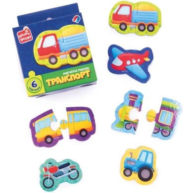 Игра развивающая пазлы магнитные Транспорт Vladi Toys VT1733-02