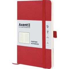 Книга записна Partner Soft Skin,125x195, 96 аркушів, клітинка, червона Axent 8616-06-A