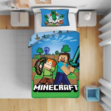 Комплект дитячої постільної білизни Minecraft 140x200 см Halantex MNC-282BL