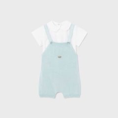 Комплект комбинезон открытая ножка, футболка короткий рукав 1E, р.56 Голубой Mayoral 1622