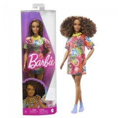 Кукла Barbie Модница в ярком платье-футболке HPF77