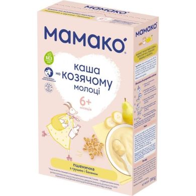 Молочная каша MAMAKO пшеничная с грушей и бананом на козьем молоке 200 г 8437022039534