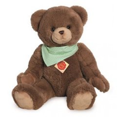 Мягкая игрушка Teddy Hermann Мишка с мятным платком шоколадно-коричневая 50 см 913115