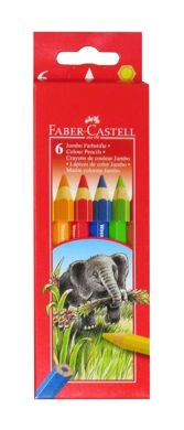 Набір кольорових олівців Faber-Castell Jumbo, 6 кольорів основні 27980