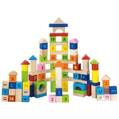 Набір кубиків Viga Toys Алфавіт і числа, 100 елементів, 3 см 50288