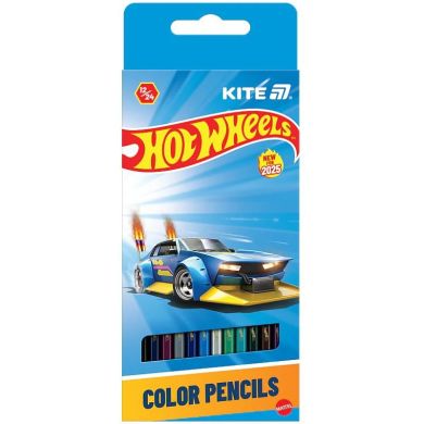 Олівці кольорові двосторонні, 12 шт. Hot Wheels HW25-054