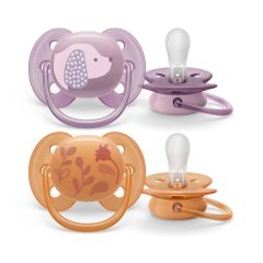 Пустышка Avent Ultra Soft, 6-18 міс., дизайн для дівчат, 2 шт SCF091/18