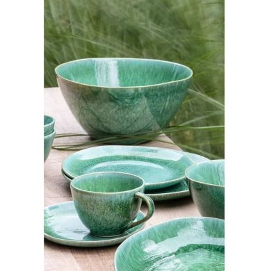 Тарелка для закусок POMAX TREILLE, керамика, ⌀17, зеленая, арт.38101-GRE-01, 17