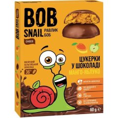 Цукерки Bob Snail Мангово-яблучні в молочному шоколаді 60 г 4820219345756