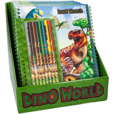 Альбом для раскрашивания с цветными карандашами Depesche Dino World 46852