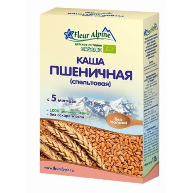 Безмолочна каша Fleur Alpine Organic пшенична спельтова 175 г 4006303632050