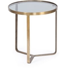 Кофейный столик стекло+металл, дымчатый &Oslash;40&times;45 см ICCI TH925
