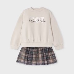 Комплект юбка и свитшот для девочки из фатина Mayoral 104 Бежевый 4937