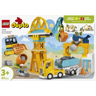 Конструктор LEGO DUPLO Town 3-в-1 Будівельний майданчик і техніка 10476