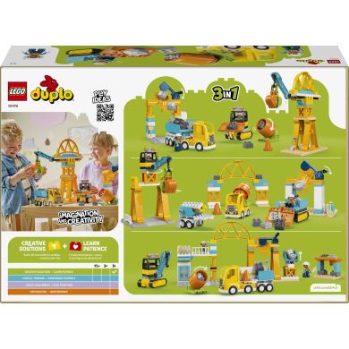 Конструктор LEGO DUPLO Town 3-в-1 Будівельний майданчик і техніка 10476