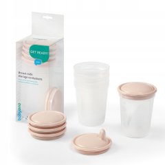 Контейнери для зберігання молока з носиком (бежеві) (4 шт ) Babyono 1028/01