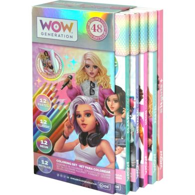 Набор 48 цветных карандашей с блоком для записей Wow Generation WOW00044