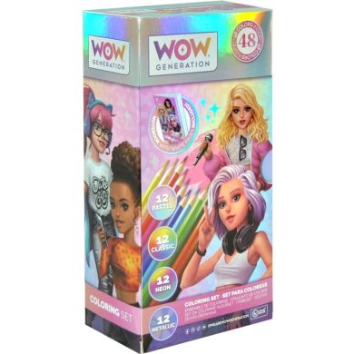 Набор 48 цветных карандашей с блоком для записей Wow Generation WOW00044