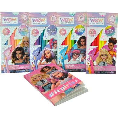Набор 48 цветных карандашей с блоком для записей Wow Generation WOW00044