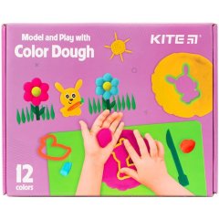 Набір ліпи і розвивайся: тісто 12 кольорів *35 г + інструменти Kite K21-325-01