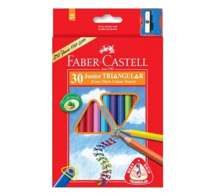 Карандаши цветные Faber-Castell JUMBO 30 цветов и точилка 12392