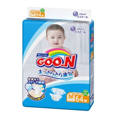 Подгузники японские Goo.N М для детей 6-11 кг унисекс 64 шт 4902011856224, 64