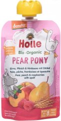 Пюре Holle органическое «Pear Pony» с грушей, персиком, малиной и спельтой с 8 месяцев 100 г, 45320 7640161877313
