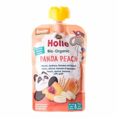 Пюре органическое Holle Panda Peach Персик Банан Абрикос Спельта 100 г 45304 7640161877085