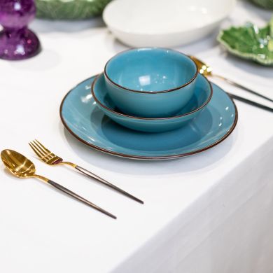 Тарелка 26,5 см, бирюза Feeling Turquoise M&eacute;dard de Noblat AH59CCB0001AP, 26