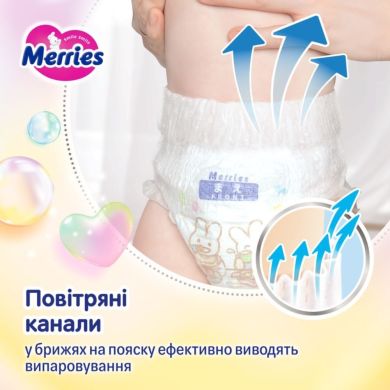 Трусики-підгузники дитячі розмір M 6-11 кг / 62 шт (UJ) Merries 4901301442949, М