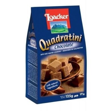 Вафлі Loacker Quadratini Chocolate 125 г 12101