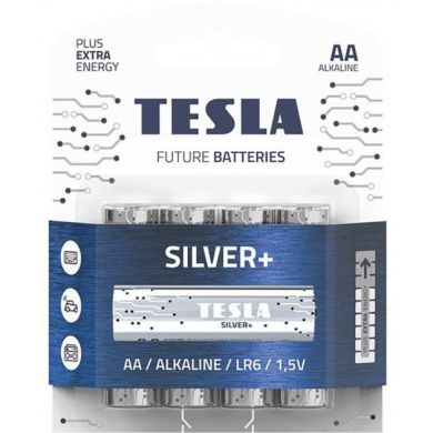 Батарейка Tesla Battery AA Silver+ LR06/BLISTER FOIL 4 шт. 8594183392332